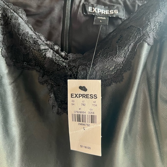 Express Black Faux Leather Dress - Picture 5 of 5